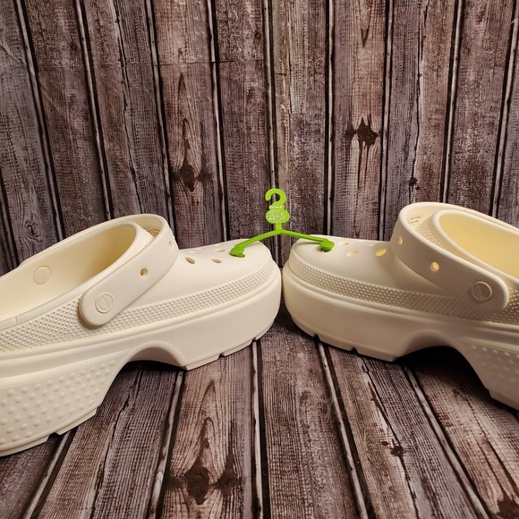 CROCS Stomp Clog White Slip On Platform  Mens 13 - Picture 7 of 11